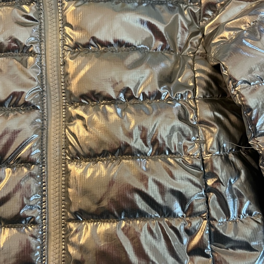 Primary silver puffer jacket, 2T - Picture 2 of 4